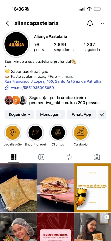Perfil @aliancapastelaria