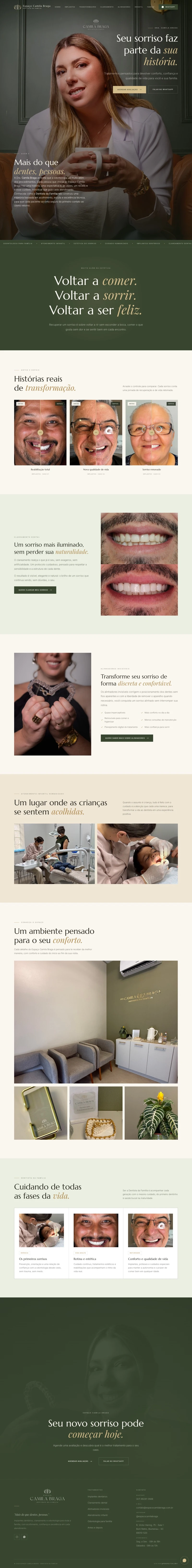 Landing page Dra. Camila Braga — Odontologia